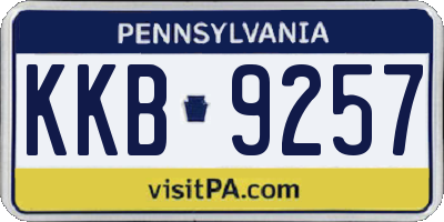 PA license plate KKB9257