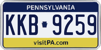 PA license plate KKB9259