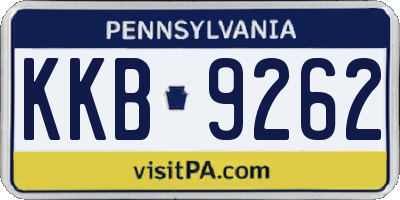 PA license plate KKB9262
