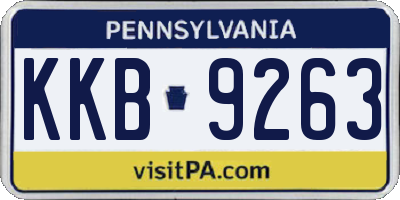 PA license plate KKB9263