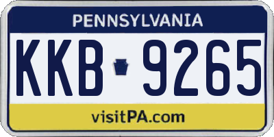 PA license plate KKB9265
