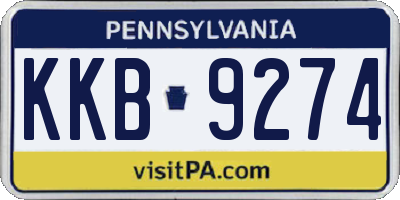 PA license plate KKB9274
