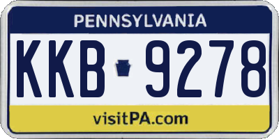 PA license plate KKB9278
