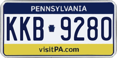 PA license plate KKB9280