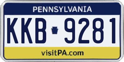 PA license plate KKB9281