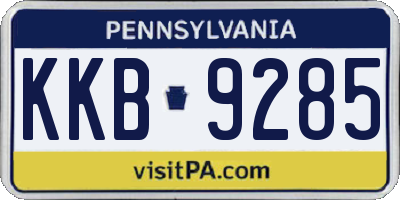 PA license plate KKB9285