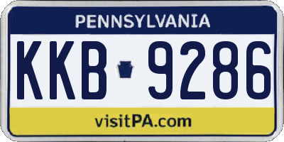 PA license plate KKB9286