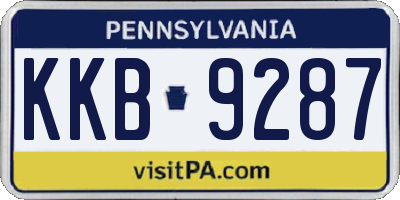 PA license plate KKB9287