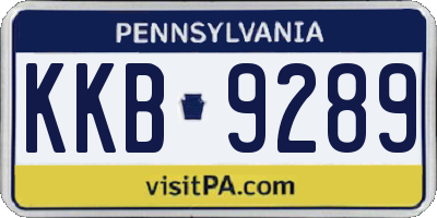 PA license plate KKB9289