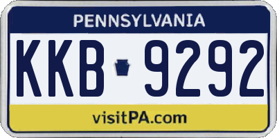PA license plate KKB9292