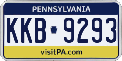 PA license plate KKB9293