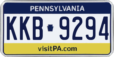 PA license plate KKB9294