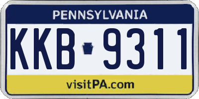 PA license plate KKB9311