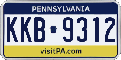 PA license plate KKB9312