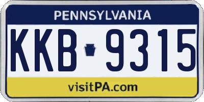 PA license plate KKB9315