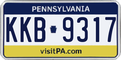 PA license plate KKB9317