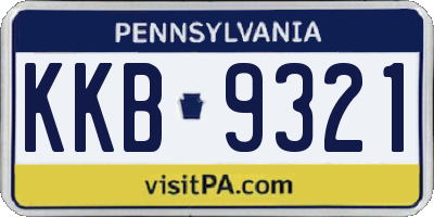 PA license plate KKB9321
