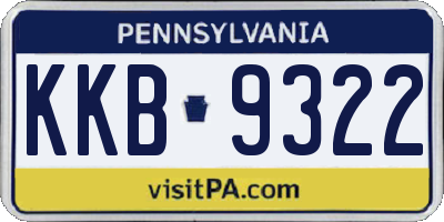 PA license plate KKB9322