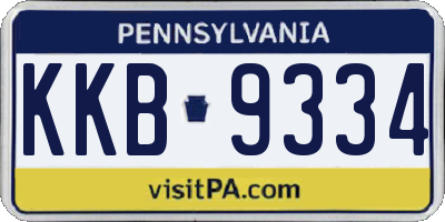 PA license plate KKB9334