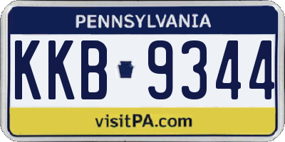 PA license plate KKB9344