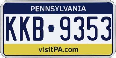 PA license plate KKB9353