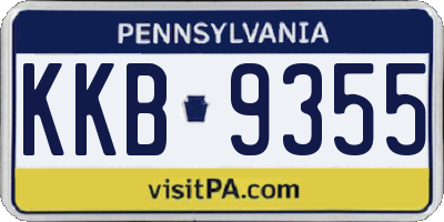 PA license plate KKB9355