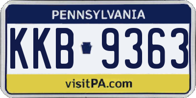 PA license plate KKB9363