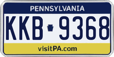 PA license plate KKB9368