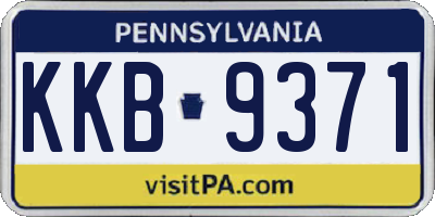 PA license plate KKB9371