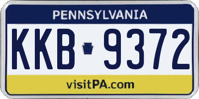 PA license plate KKB9372