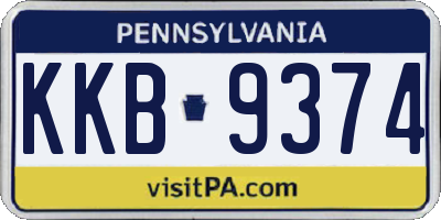 PA license plate KKB9374