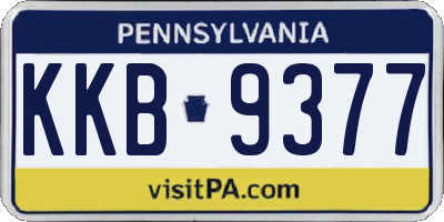 PA license plate KKB9377