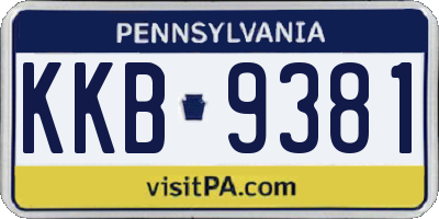 PA license plate KKB9381