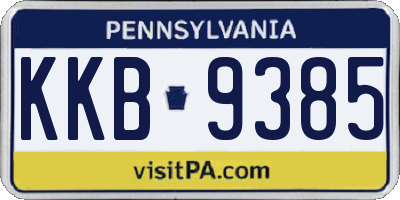 PA license plate KKB9385