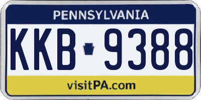 PA license plate KKB9388