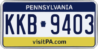 PA license plate KKB9403