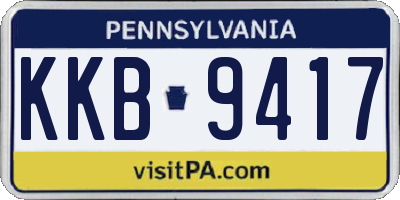 PA license plate KKB9417