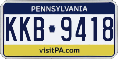 PA license plate KKB9418