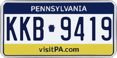 PA license plate KKB9419