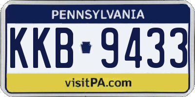 PA license plate KKB9433