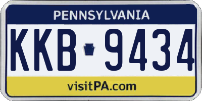 PA license plate KKB9434