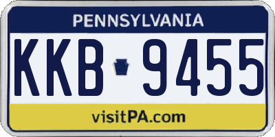 PA license plate KKB9455