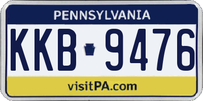 PA license plate KKB9476