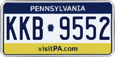 PA license plate KKB9552