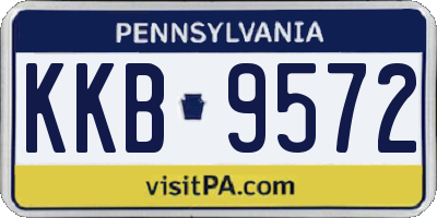 PA license plate KKB9572