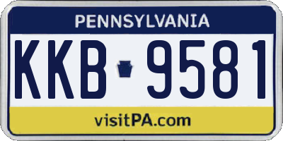 PA license plate KKB9581