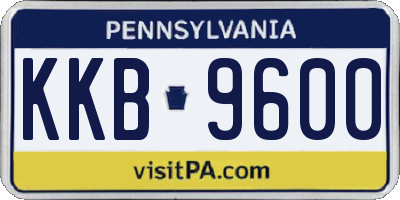 PA license plate KKB9600
