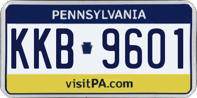 PA license plate KKB9601