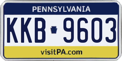 PA license plate KKB9603
