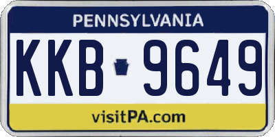 PA license plate KKB9649